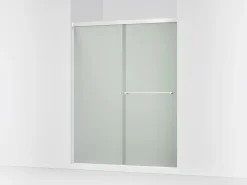 55-5/8"-59-5/8" W x 76" H bypass shower door with 5/16"-thick Frosted glass