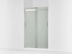 43-5/8"-47-5/8" W x 74" H bypass shower door with 1/4"-thick Frosted glass