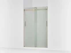 43-5/8"-47-5/8" W x 74" H bypass shower door with 1/4"-thick Frosted glass
