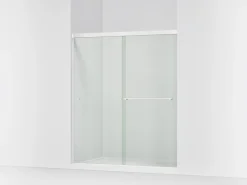55-5/8"-59-5/8" W x 70" H bypass shower door with 5/16"-thick Crystal Clear glass