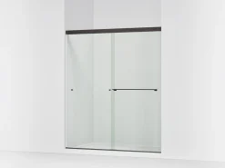 55-5/8"-59-5/8" W x 70" H bypass shower door with 5/16"-thick Crystal Clear glass