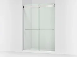 54"-60" W x 80-1/4" H bypass shower door with 3/8"-thick Crystal Clear glass