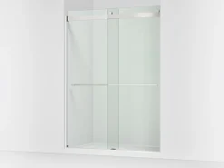56-5/8"-59-5/8" W x 81.61" H bypass shower door with 3/8"-thick Crystal Clear glass
