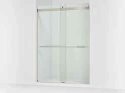 56-5/8"-59-5/8" W x 81.61" H bypass shower door with 3/8"-thick Crystal Clear glass