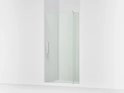 35-1/8"-40" W x 74" H pivot shower door with 5/16"-thick Crystal Clear glass