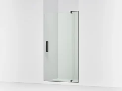 35-1/8"-40" W x 74" H pivot shower door with 5/16"-thick Crystal Clear glass