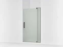 35-1/8"-40" W x 70" H pivot shower door with 5/16"-thick Frosted glass