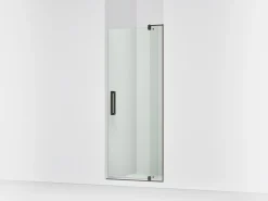 31-1/8"-36" W x 74" H pivot shower door with 5/16"-thick Crystal Clear glass