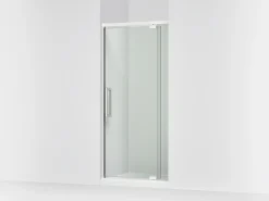 32"-36" W x 76" H pivot shower door with 5/16"-thick Crystal Clear glass