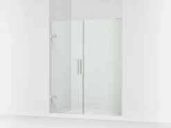 58"-58-3/4" W x 71-3/4" H pivot shower door with 3/8"-thick Crystal Clear glass