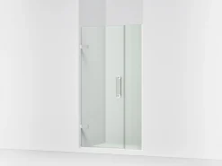 39-5/8"-40-3/8" W x 71-9/16" H pivot shower door with 3/8"-thick Crystal Clear glass