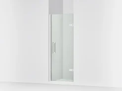 27-5/8"-28-3/8" W x 71-5/8" H pivot shower door with 3/8"-thick Crystal Clear glass