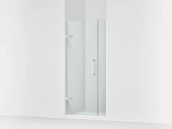 33-5/8"-34-3/8" W x 71-9/16" H pivot shower door with 3/8"-thick Crystal Clear glass
