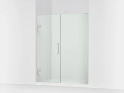 57-1/4"-58" W x 71-3/4" H pivot shower door with 3/8"-thick Crystal Clear glass