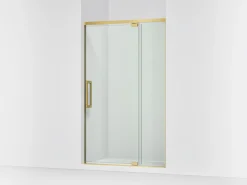 42"-48" W x 76" H pivot shower door with 5/16"-thick Crystal Clear glass