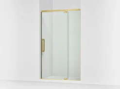 42"-48" W x 76" H pivot shower door with 5/16"-thick Crystal Clear glass