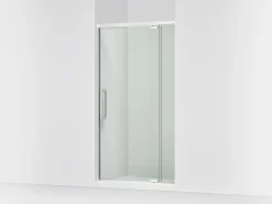 36"-42" W x 76" H pivot shower door with 5/16"-thick Crystal Clear glass