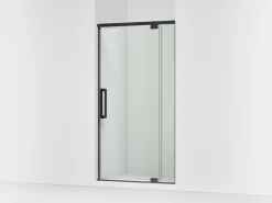 36"-42" W x 76" H pivot shower door with 5/16"-thick Crystal Clear glass
