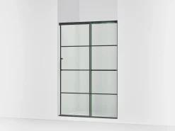 44-1/4"-47-5/8" W x 70-1/2" H sliding shower door with 1/4"-thick Crystal Clear glass