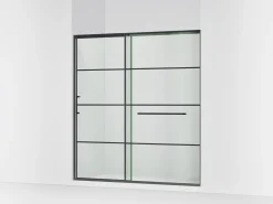 68-1/4"-71-5/8" W x 75-1/2" H sliding shower door with 5/16"-thick Crystal Clear glass