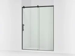 56-5/8"-59-5/8" W x 76.99" H sliding shower door with 3/8"-thick Crystal Clear glass