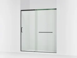 68-1/4"-71-5/8" W x 75-1/2" H sliding shower door with 5/16"-thick Crystal Clear glass