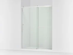 56-5/8"-59-5/8" W x 76.99" H sliding shower door with 3/8"-thick Crystal Clear glass