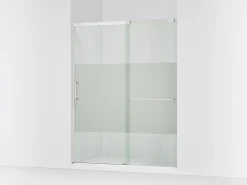 62-1/4"-65-5/8" W x 75-1/2" H sliding shower door with 5/16"-thick Crystal Clear glass
