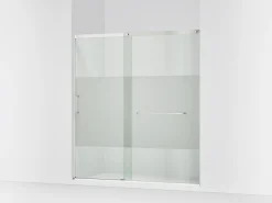 68-1/4"-71-5/8" W x 75-1/2" H sliding shower door with 5/16"-thick Crystal Clear glass