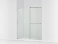 56-1/4"-59-5/8" W x 75-1/2" H sliding shower door with 5/16"-thick Crystal Clear glass