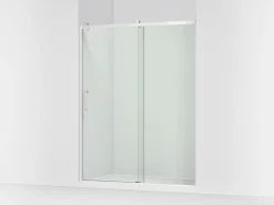 56-5/8"-59-5/8" W x 76.99" H sliding shower door with 3/8"-thick Crystal Clear glass