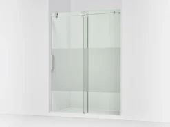 56-1/8"-59-7/8" W x 78" H sliding shower door with 3/8"-thick Crystal Clear glass