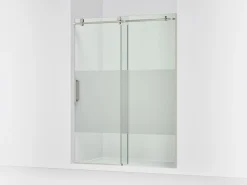 56-1/8"-59-7/8" W x 78" H sliding shower door with 3/8"-thick Crystal Clear glass