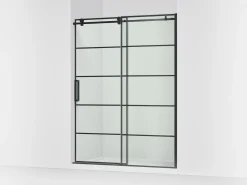 56-1/8"-59-7/8" W x 78" H sliding shower door with 3/8"-thick Crystal Clear glass
