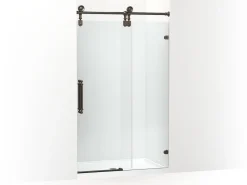 46-1/4"-47-1/4" W x 80-7/8" H sliding shower door with 3/8"-thick Crystal Clear glass