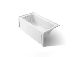 60" x 30" alcove bath with Bask® heated surface, alcove left drain