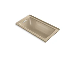 60" x 30" alcove bath with Bask® heated surface, left drain