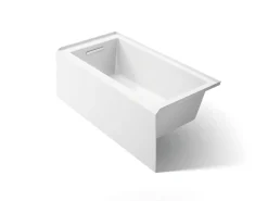 60" x 30" alcove bath with integral apron, integral flange, and left-hand drain