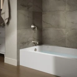 60" x 36" alcove bath with left drain
