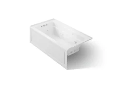 60" x 32" alcove Heated BubbleMassage™ air bath and whirlpool, left drain