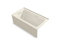 60" x 32" alcove Heated BubbleMassage™ air bath and whirlpool, left drain