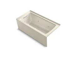 60" x 30" alcove Heated BubbleMassage™ air bath and whirlpool, left drain