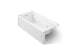 66" x 32" alcove Heated BubbleMassage™ air bath and whirlpool, left drain