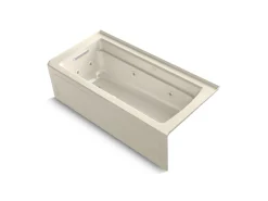 66" x 32" alcove Heated BubbleMassage™ air bath and whirlpool, left drain