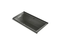 60" x 30" alcove Heated BubbleMassage™ air bath with whirlpool, left drain