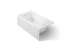 60" x 32" alcove heated whirlpool bath, left drain