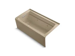 60" x 32" alcove heated whirlpool bath, left drain