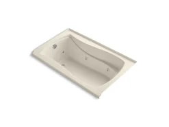 60" x 36" alcove heated whirlpool, left drain and heater