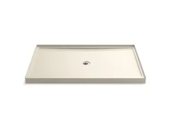 60" x 42" alcove shower base, center drain