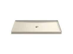 60" x 34" alcove shower base, center drain